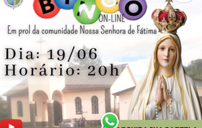 Comunidade Nossa Senhora de Fátima promove bingo online, saiba como adquirir sua cartela!