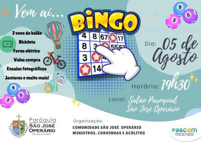 Bingo da Comunidade São José Operário já tem data marcada